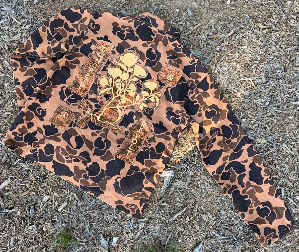 CRopped Jacket / Orange Duck Camo MEDIUM