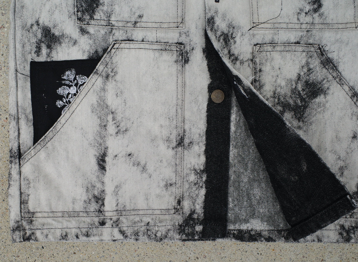CR Fray-away vest / bleach denim SMALL
