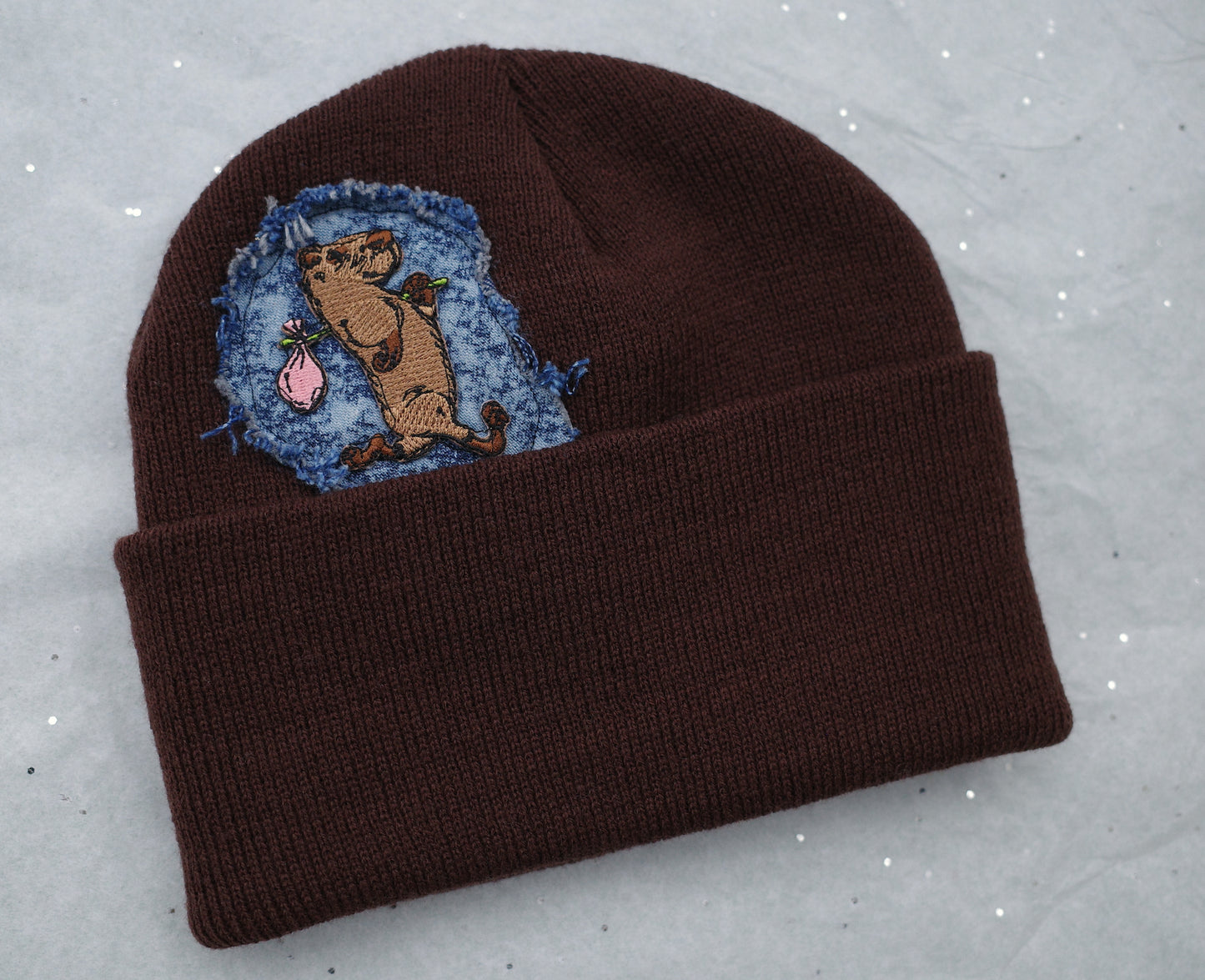 Lugs Not Drugs / Multi-patch beanie "Chocolate"