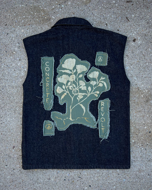 CR Fray away vest - Small asphalt black / olive patch