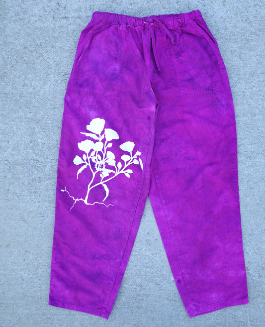 Pull-on baker pants / berry rugged dye