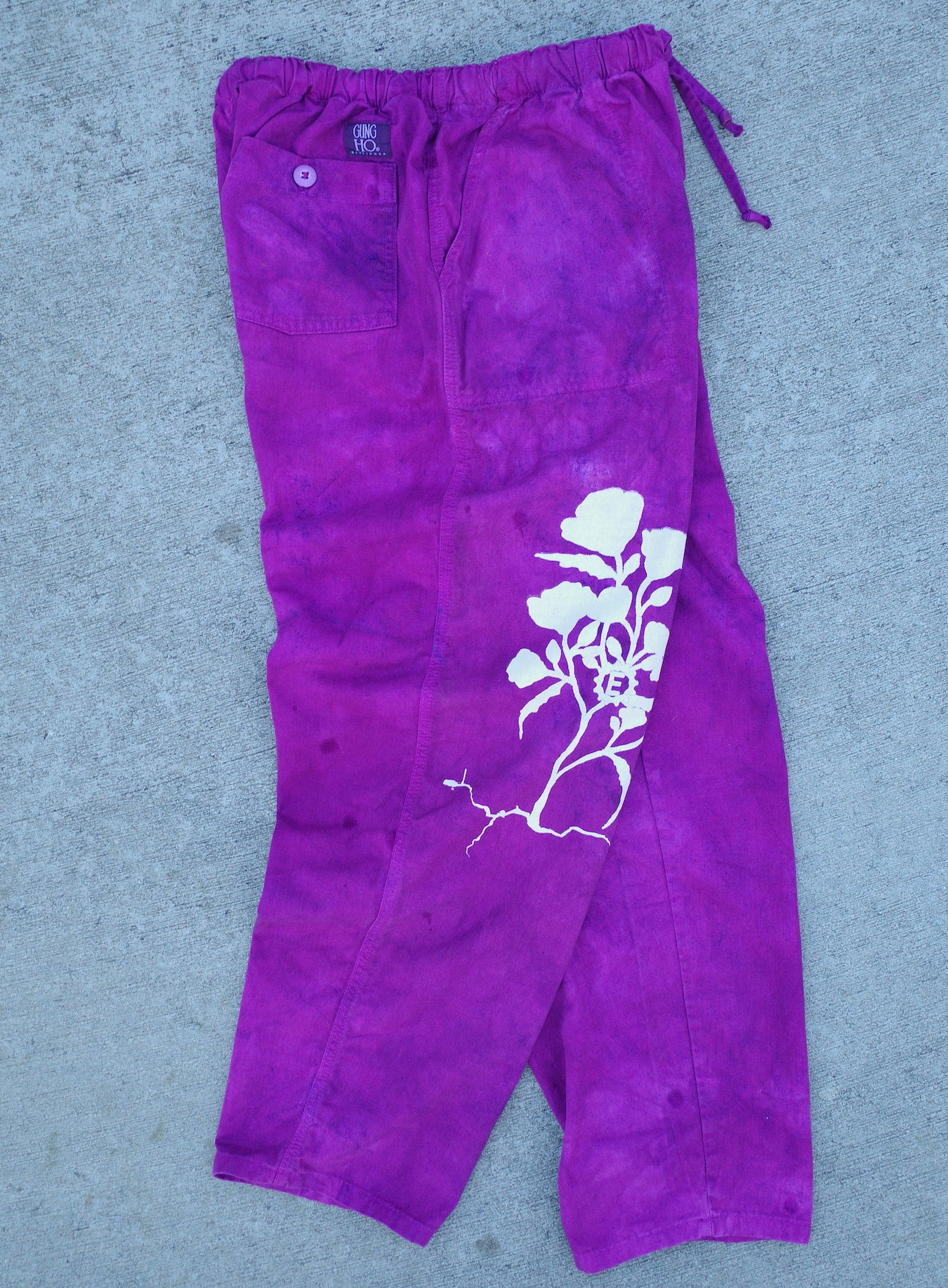 Pull-on baker pants / berry rugged dye
