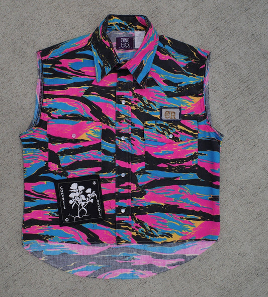 CR Riding Vest - Pink waves