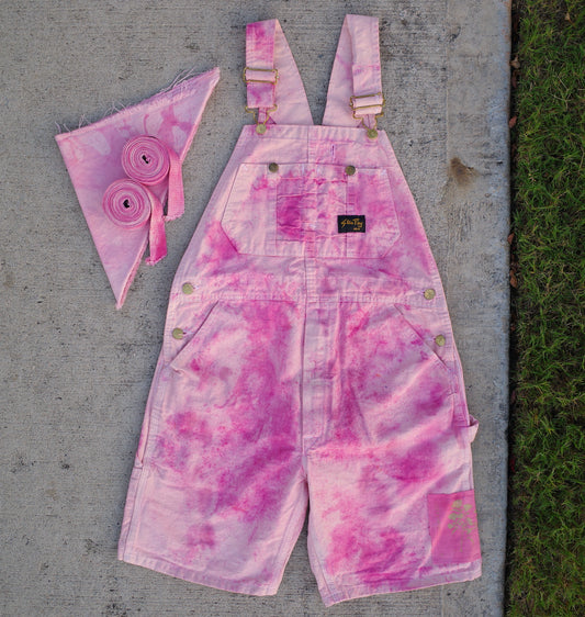 Vintage overall short / cotton candy - 32 waist
