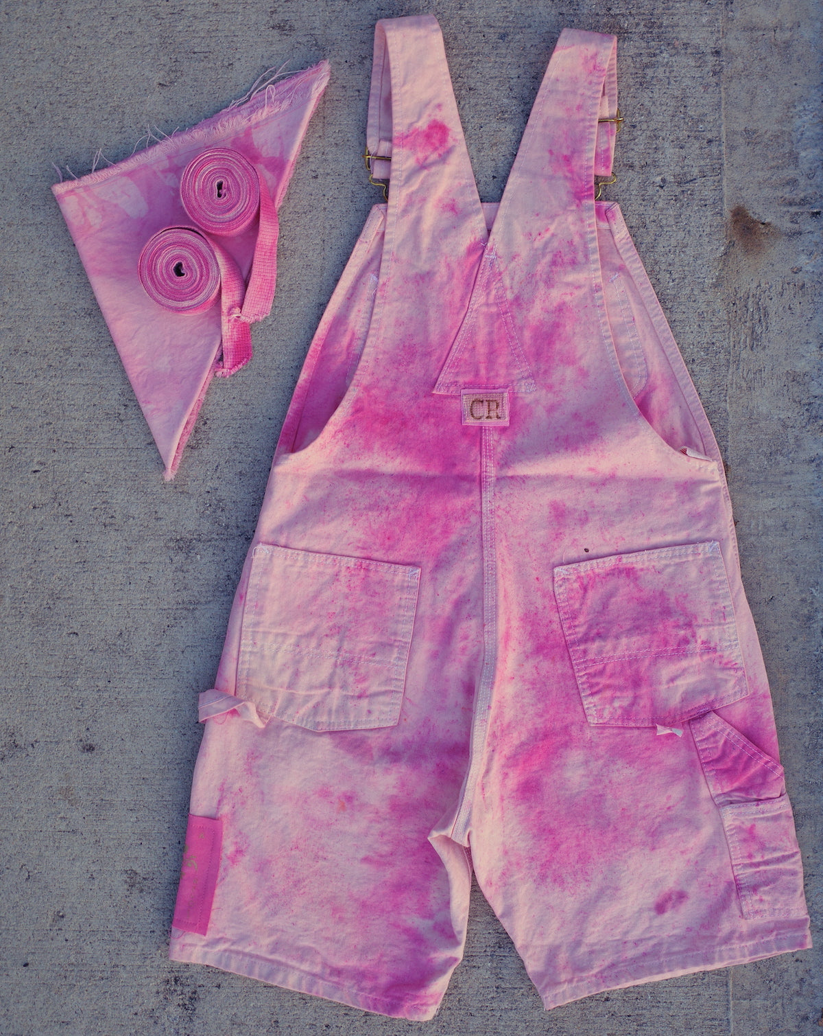 Vintage overall short / cotton candy - 32 waist