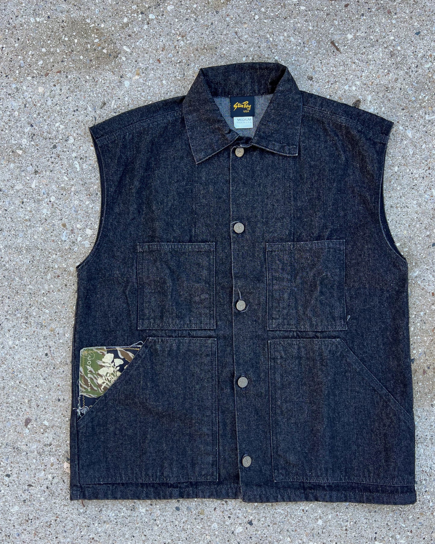 CR Fray away vest - Medium asphalt black / tiger patch