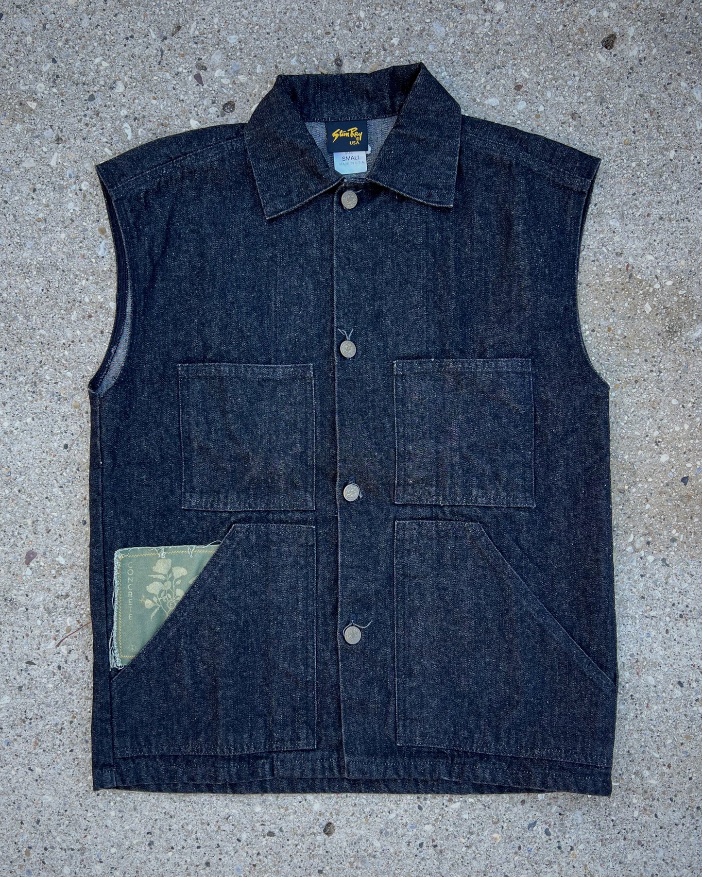 CR Fray away vest - Small asphalt black / olive patch