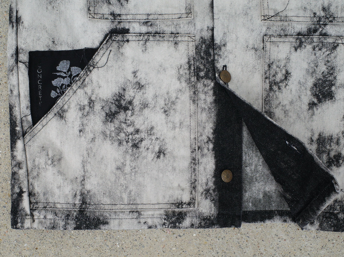 CR Fray-away vest / bleach denim MEDIUM