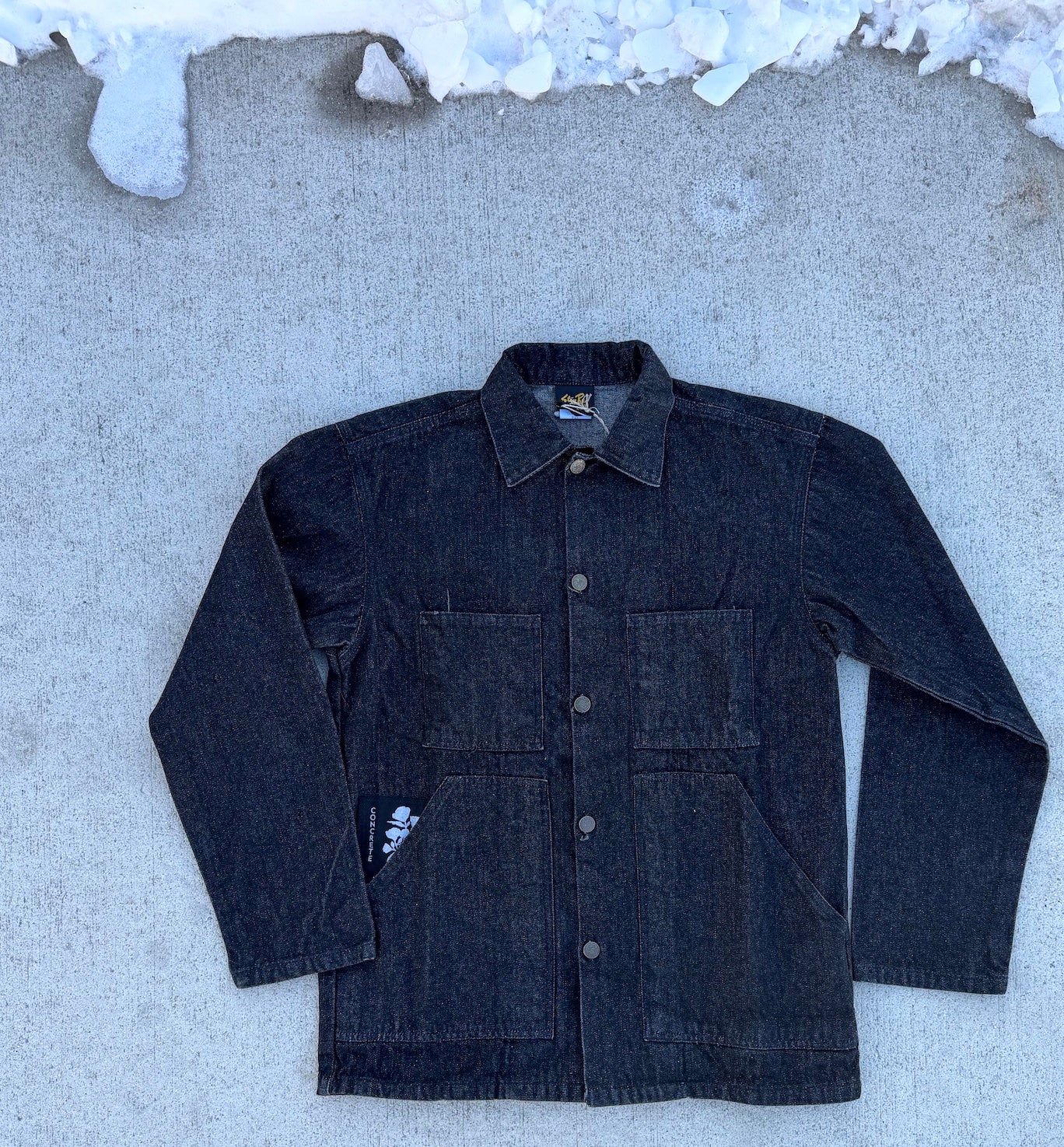 CR Fray away jacket - Black asphalt denim (Medium)