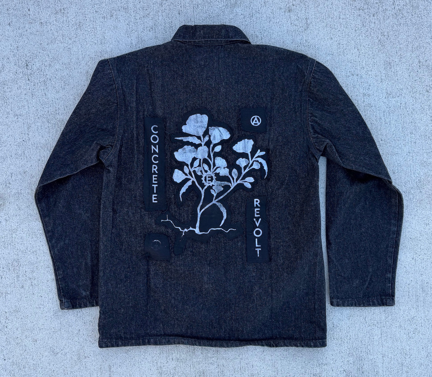 CR Fray away jacket - Black asphalt denim (Medium)