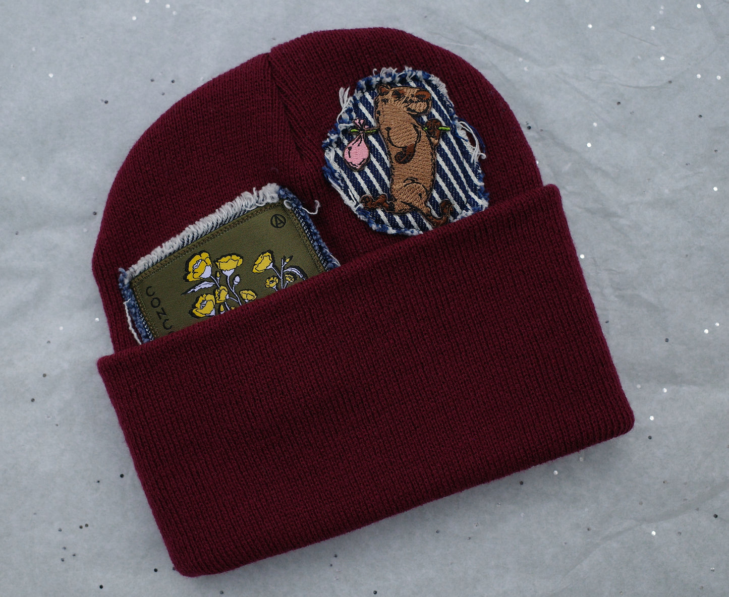 Lugs Not Drugs / Multi-patch beanie "Wine"