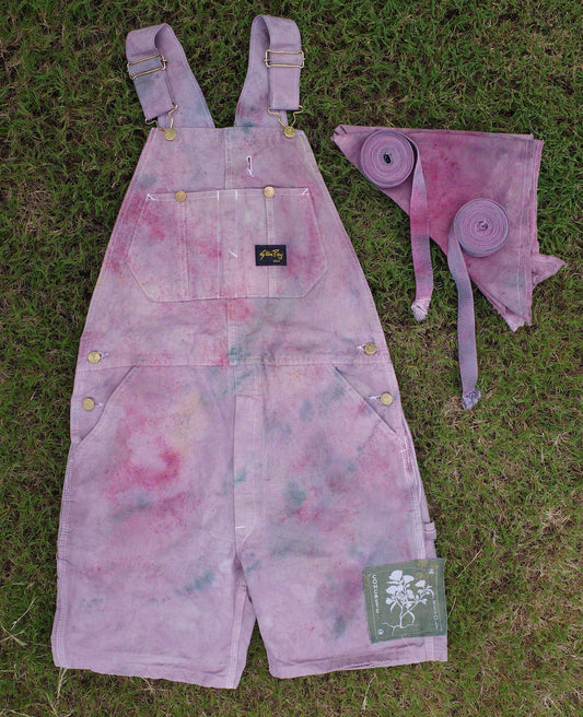 Vintage overall short / rubbish dye - 32 waist