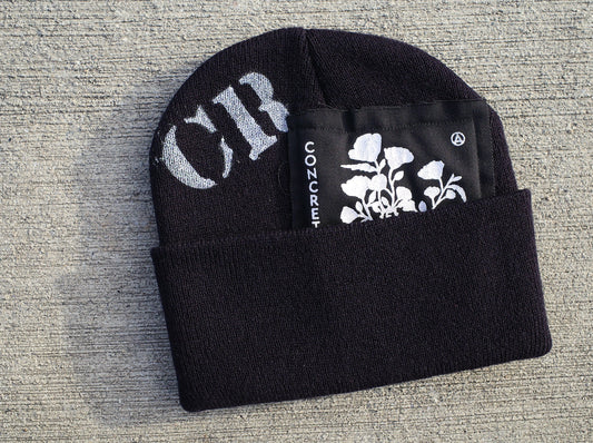 Stencil knit hat - Black