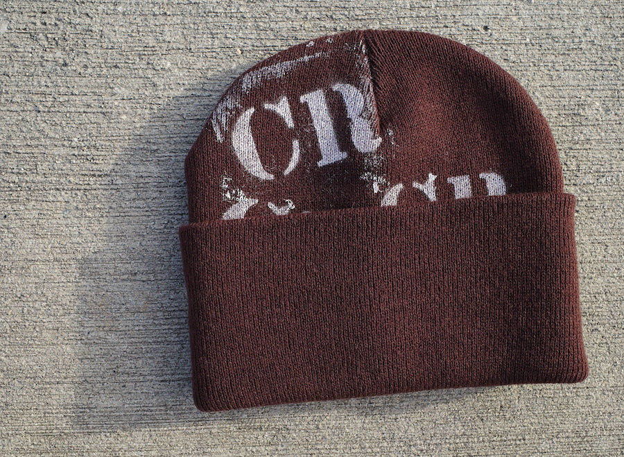 Stencil knit hat - Chocolate